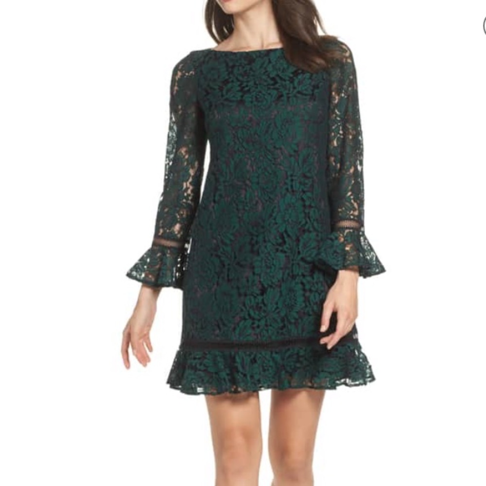 Eliza J Bell Sleeve Lace Shift Dress